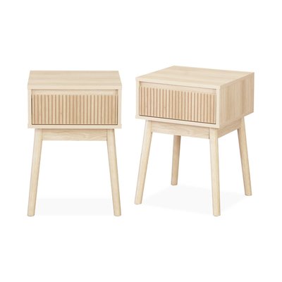 Table de chevet décor bois 1 tiroir (lot de 2) LINEAR SWEEEK
