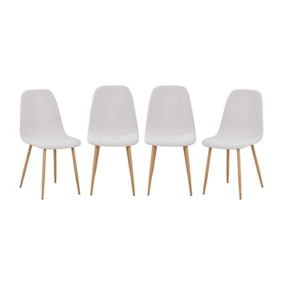 Chaise décor bois et tissu (lot de 4) VERA SWEEEK