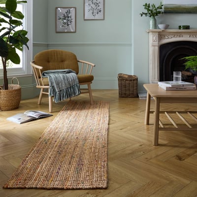 Tapis de couloir en jute coloré SARITA FLAIR RUGS