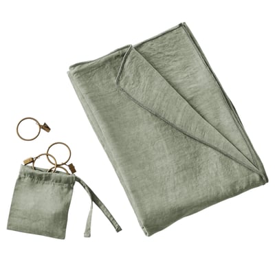 Rideau ajustable LYSANDRE + 8 anneaux pince EDEN