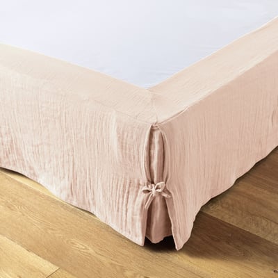 Cache sommier gaze de coton Gaia 180x200cm Guimauve EDEN