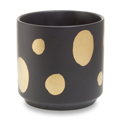 14cm Spotted Ceramic Planter - Black & Gold SO'HOME