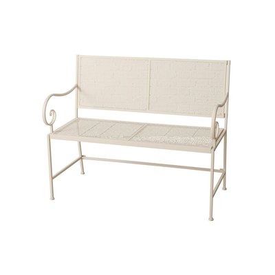 Banc de jardin en métal blanc 110x90x70cm WADIGA