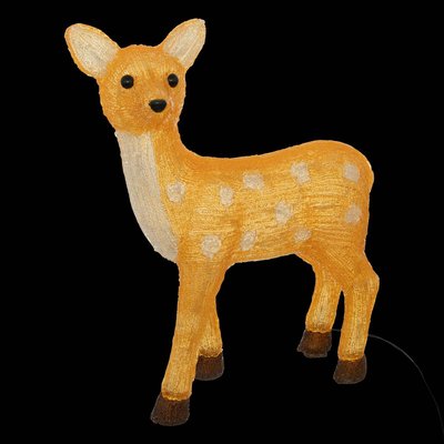 Biche lumineuse d extérieur H48cm 50 LED blanc froid à panneau solaire FEERIC LIGHTS & CHRISTMAS