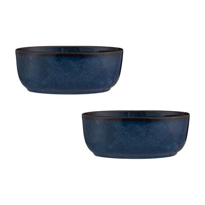 Set of 2 Reactive Blue Oval Pie Dishes MASON CASH