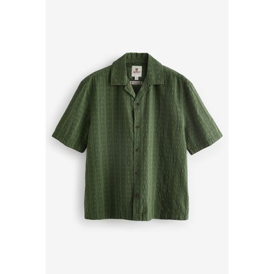 Chemise texturée à manches courtes col cubain NEXT
