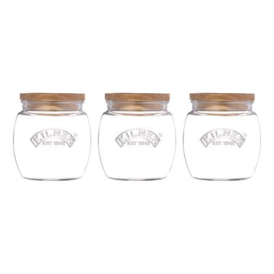 Set of 3 Universal Jars with Wooden Lid KILNER