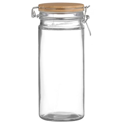 Bocal Cuisine Hermétique en Verre Couvercle Clip Bambou -  1.3L WADIGA
