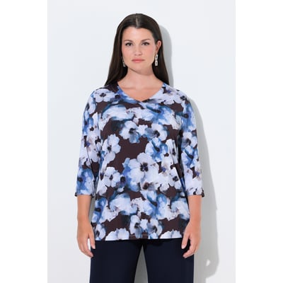 T-shirt au tombé fluide, motif à fleurs ULLA POPKEN