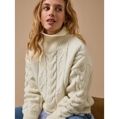 Pull col montant laine mélangée CYRILLUS