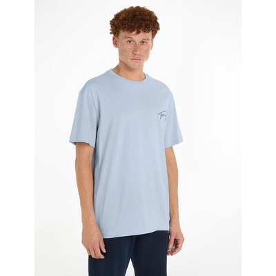 Cotton Signature Logo T-Shirt with Crew Neck TOMMY JEANS