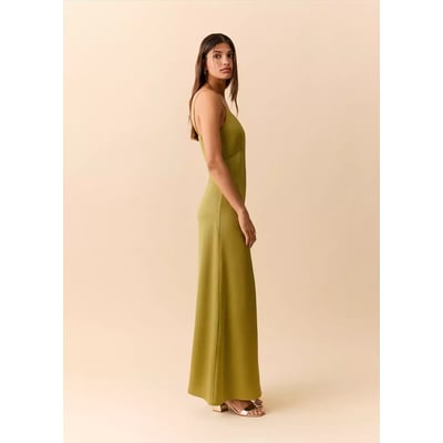 Robe à col en V avec fines bretelles MANGO TEEN
