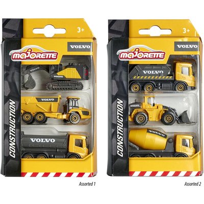 Véhicules de chantier - 1 pack de 3 pièces MAJORETTE