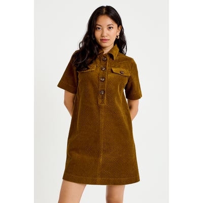 Robe courte droite en velours coton CACHE CACHE
