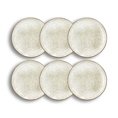 Lot de 6 assiettes plates en grès 27,5cm, BORAL OGO LIVING