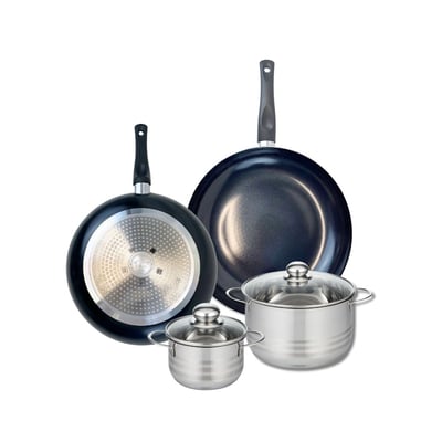 Batterie 2 poêles 28/32cm + 2 faitouts 14/20cm PRIMA BRILLANT ELO