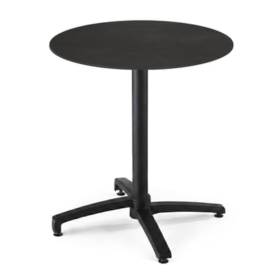 Table de jardin bistrot ronde inclinable en aluminium et HPL 4 personnes Ø70 cm, OPERA OVIALA