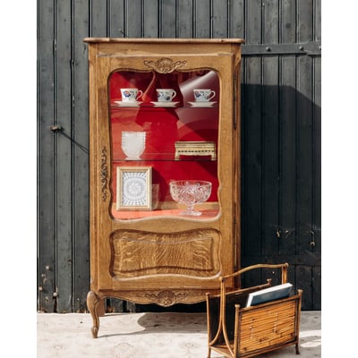 Vitrine en chêne massif Victoria N°1292 - Bon état DEBONGOUT