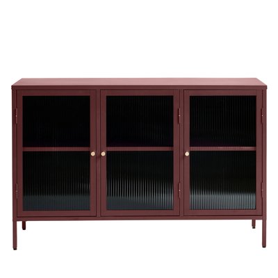 Buffet 3 portes en verre strié et métal L132cm - BJORN DRAWER
