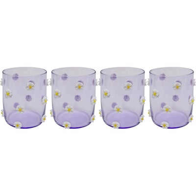 Lot de 4 verres à eau, PARTY FLOWERS KARE DESIGN