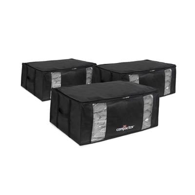 COMPACTOR - Lot 3 housses rangement sous vide XXL - 65 x 45 x H.27 cm - Bleu COMPACTOR
