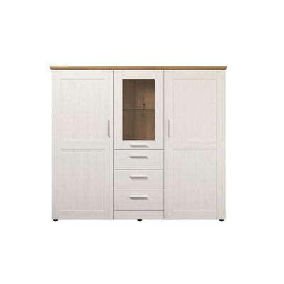 Vaisselier 3 portes dont une avec verre trempé, 3 tiroirs L159 cm - Shade CALICOSY