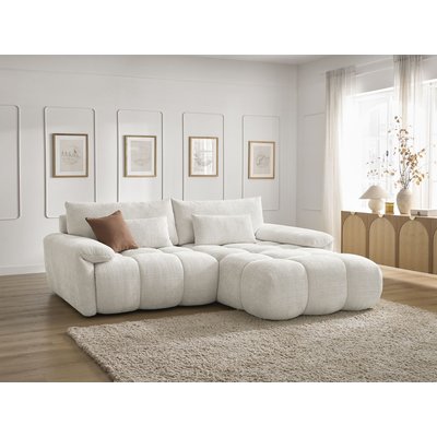 Canapé d'angle fixe 3 places en tissu texturé, IVANE BOBOCHIC