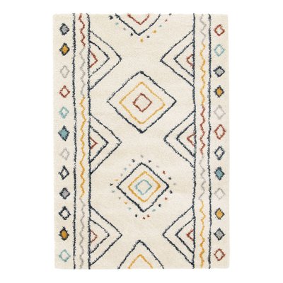 Tapis intérieur motif berbère crème, bleu et orange RALPH SWEEEK