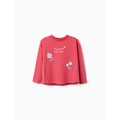 T-shirt en coton à manches longues avec imprimé maison ZIPPY