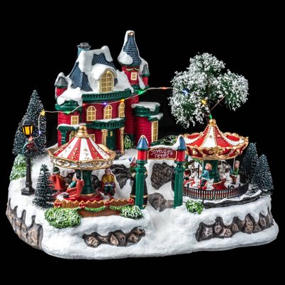 Village de Noël manège et forêt animé 18 LED + transfo FEERIC LIGHTS & CHRISTMAS