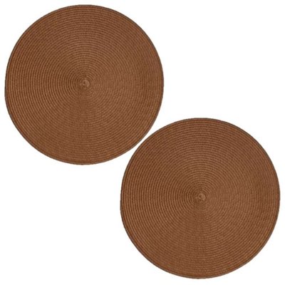 Lot de 2 sets de table Tressés Ronds - Diam. 38 cm - Noir SECRET DE GOURMET