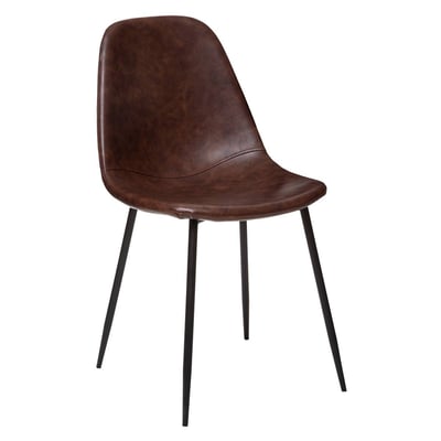 Chaise effet cuir vieilli piètement métal VLADI ATMOSPHERA