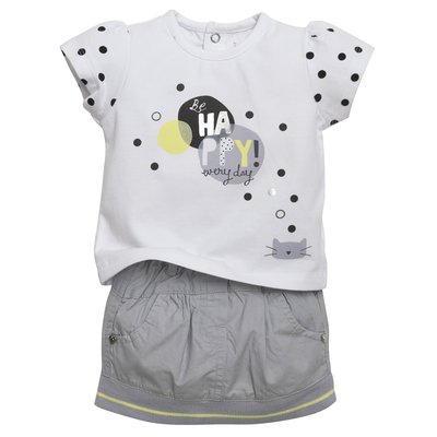 Jupe + t-shirt gris SUCRE D'ORGE