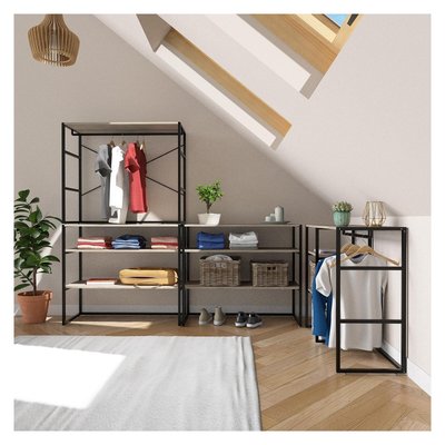 Lot de 4 portants vêtements sous combles modulables 400x85cm KADRA MOB IN