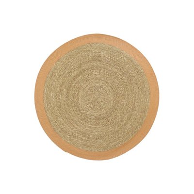 Tapis en jonc 120 cm naturel bordure colorée AUBRY GASPARD