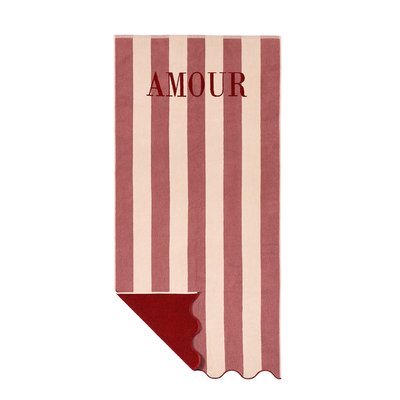 Drap de plage imprimé en jacquard de coton, AMOUR ESSIX