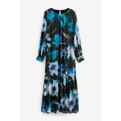 Robe longue effet froissé à taille nouée NEXT