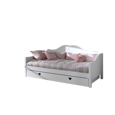 AMORI Lit capitaine laque + sommier + lit gigogne VIPACK