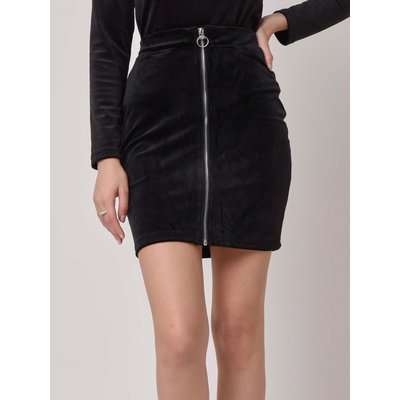 Jupe ajustée velvet zip rond PROJECT X
