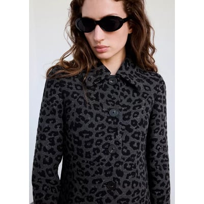 Manteau long léopard MANGO