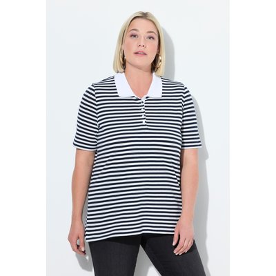 Polo rayé en tissu piqué, manches courtes ULLA POPKEN