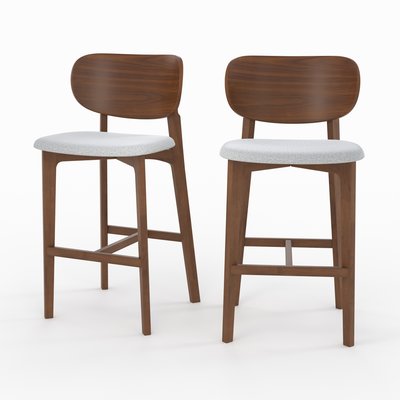 Lot de 2 chaises pour îlot central 66 cm en bois et tissu - ARIA RENDEZ-VOUS DÉCO