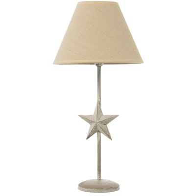 Lampe à poser étoile en métal gris et abat-jour beige WADIGA