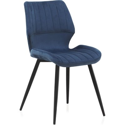x2 Chaises velours  design confort avec pieds métal RECOLLECTION
