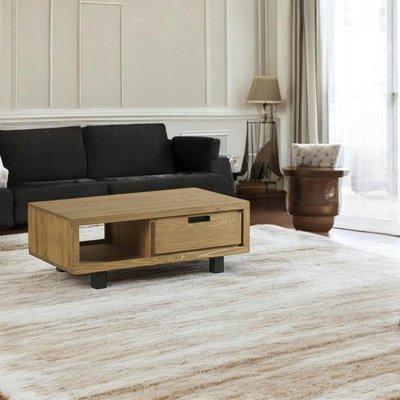 Table de salon pin brossé 1 niche 1 tiroir IASI PIER IMPORT