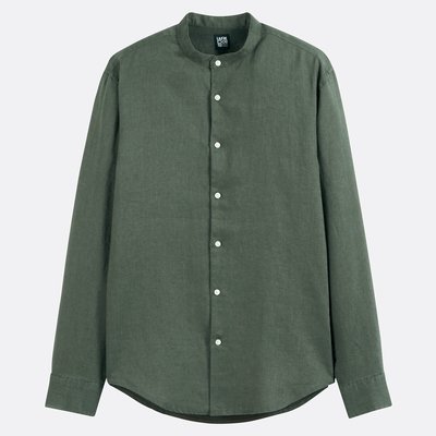 Chemise droite, col mao en lin, Signature AURELE LA REDOUTE COLLECTIONS