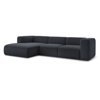 Canapé d'angle fixe 4 places en tissu texturé, ZEPHYR BOBOCHIC