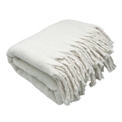 Plaid aspect mohair à franges torsadées TOISON D OR