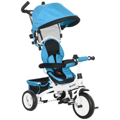 Tricycle enfant évolutif pare-soleil pliable canne télescopique amovible acier HOMCOM