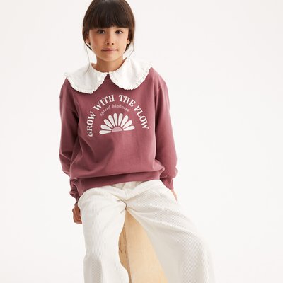Sweat de gola redonda, com mensagem, em moletão LA REDOUTE COLLECTIONS